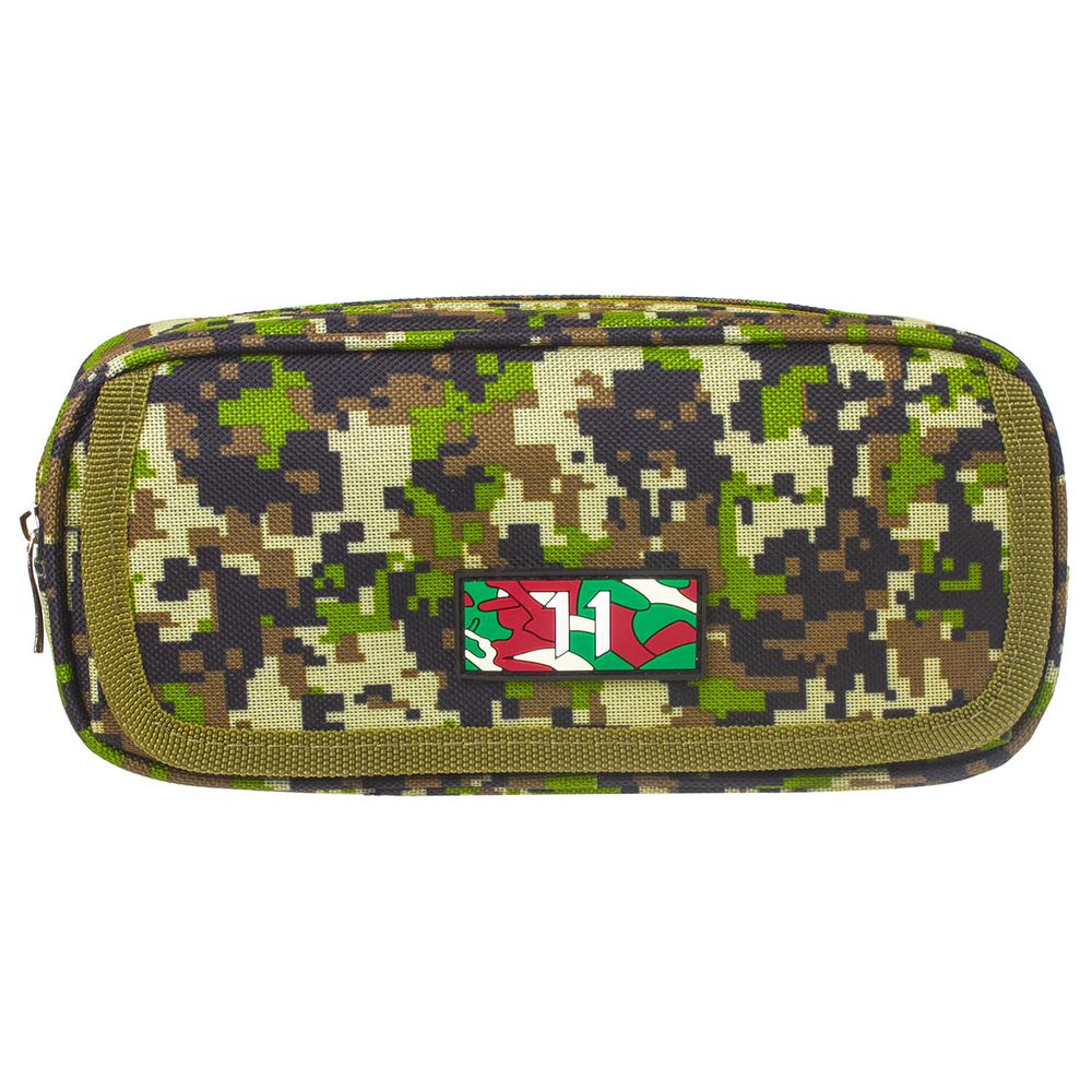 Пенал BRAUBERG для мальчиков, 1 отделение, органайзер, мягкий, "Military", зеленый, 21х5х9 см