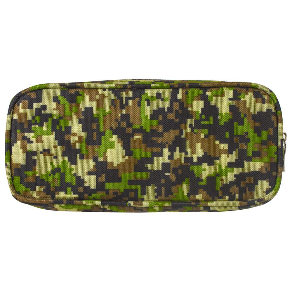 Пенал BRAUBERG для мальчиков, 1 отделение, органайзер, мягкий, "Military", зеленый, 21х5х9 см