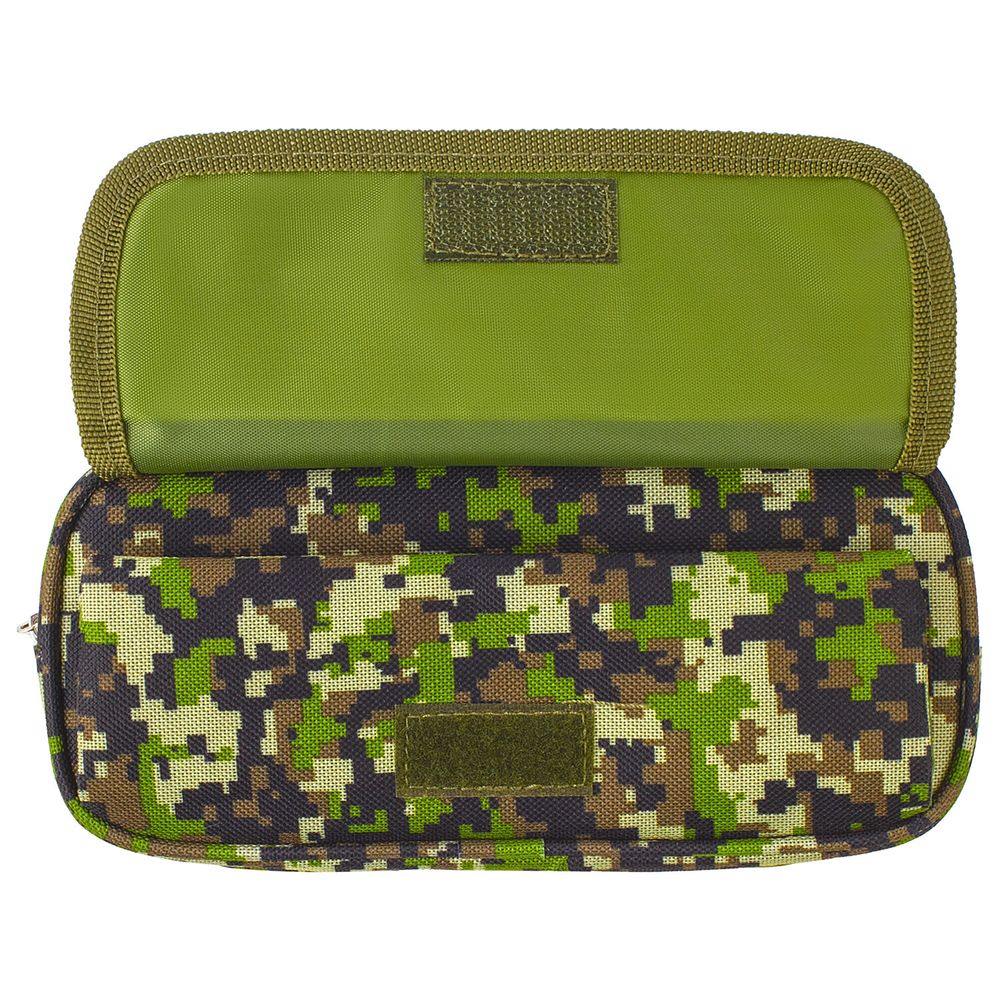 Пенал BRAUBERG для мальчиков, 1 отделение, органайзер, мягкий, "Military", зеленый, 21х5х9 см