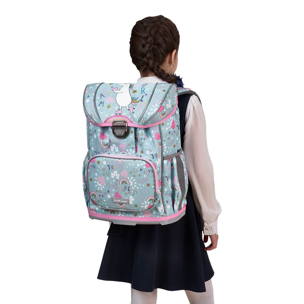 Ученический рюкзак с пластиковым дном ErichKrause ErgoLine 16L Rainbow Skate