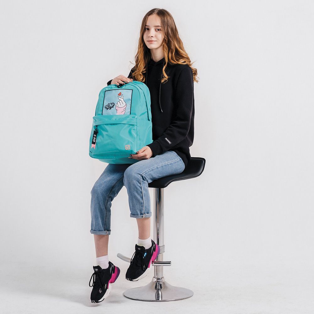 Рюкзак BRAUBERG FASHION CITY, универсальный, "K-pop", бирюзовый, 44х31х16 см
