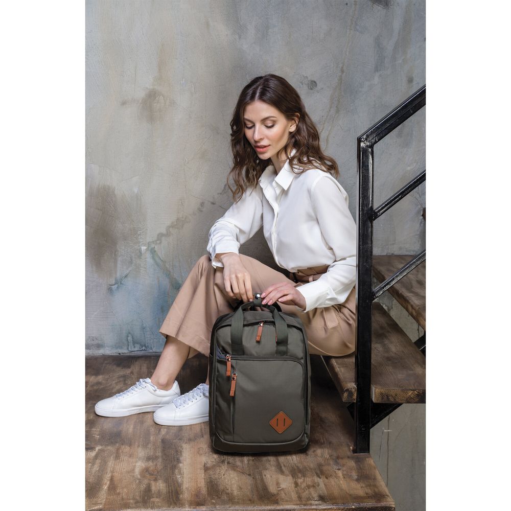 Рюкзак BRAUBERG FRIENDLY молодежный, хаки, 37х26х13 см