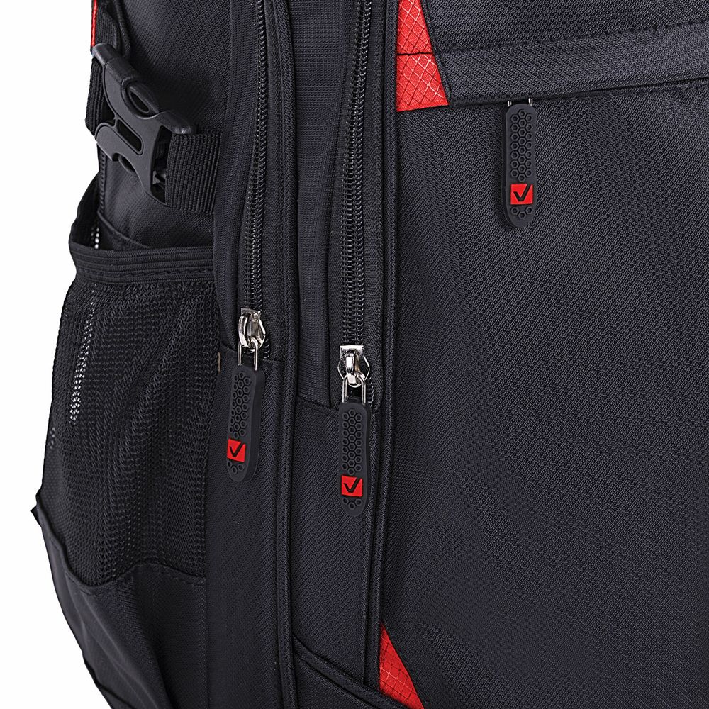 Рюкзак BRAUBERG TITANIUM для старшеклассников/студентов/молодежи, красные вставки, 45х28х18 см