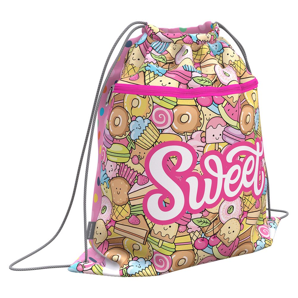 Мешок для обуви ErichKrause с карманом на молнии 500х410мм Sweet Paradise