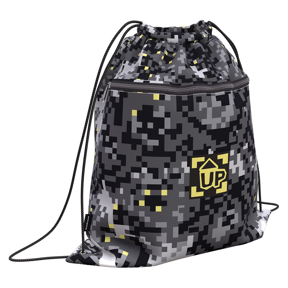 Мешок для обуви ErichKrause с карманом на молнии 500х410мм Pixel Game