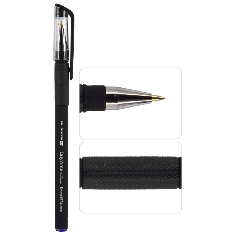 Ручка шариковая Bruno Visconti EasyWrite Black, 0,5мм, синяя (20-0051) 