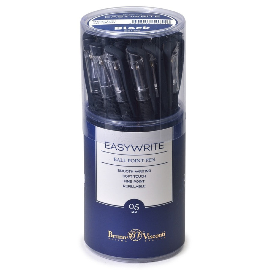 Ручка шариковая Bruno Visconti EasyWrite Black, 0,5мм, синяя (20-0051) 