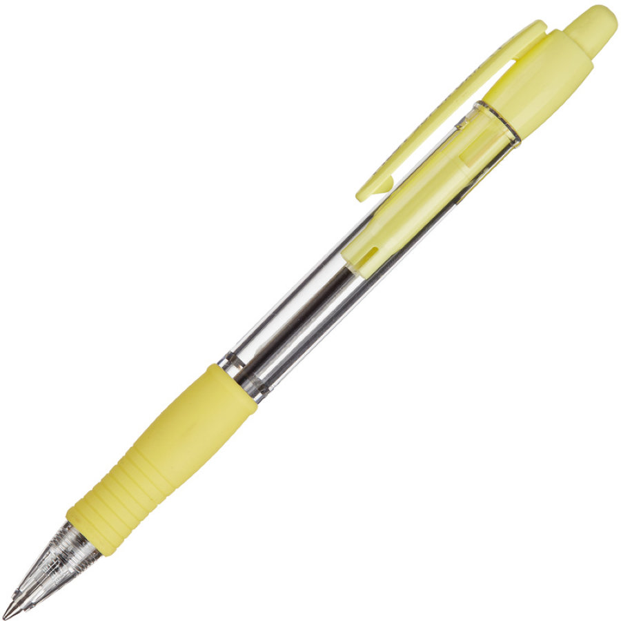 Ручка шариковая PILOT BPGP-10R-F Y SUPER GRIP  автомат желтого цвета 