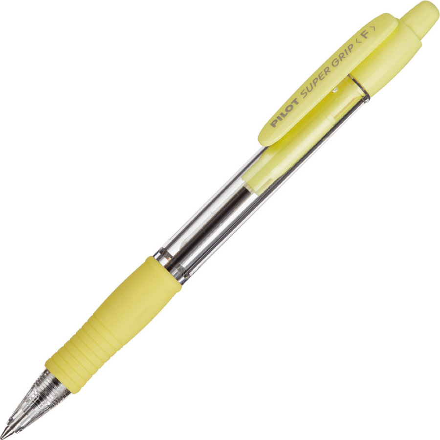 Ручка шариковая PILOT BPGP-10R-F Y SUPER GRIP  автомат желтого цвета 