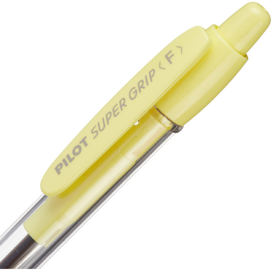 Ручка шариковая PILOT BPGP-10R-F Y SUPER GRIP  автомат желтого цвета 
