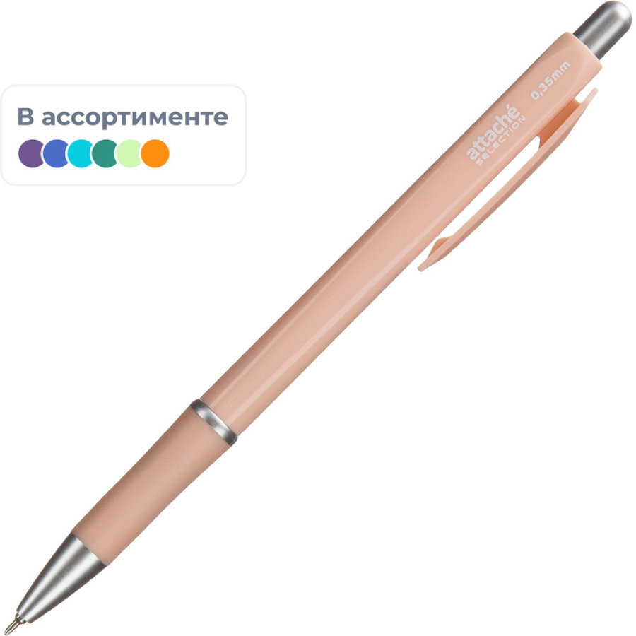 Ручка шариковая автоматическая Attache Selection Flora, 0,35 мм, синяя 