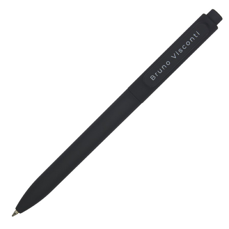Ручка шариковая автоматическая Bruno Visconti SoftClick Black, синий, цвет корпуса черный ,0.5 мм 