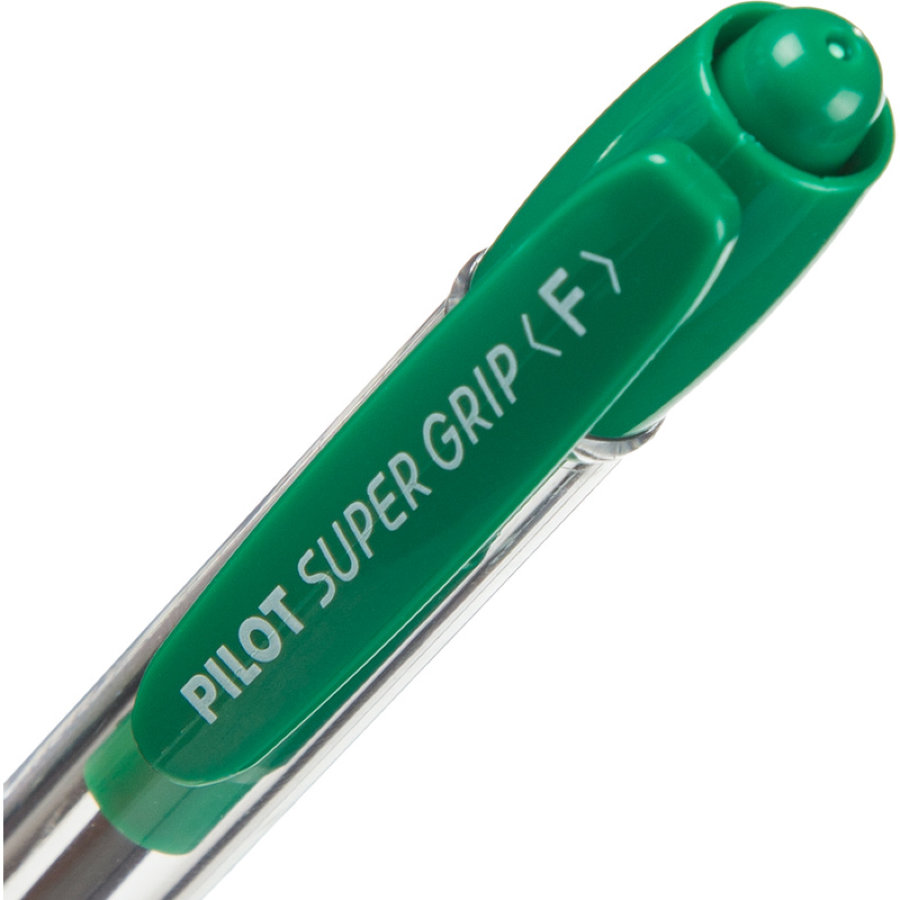 Ручка шариковая автоматическая Pilot BPGP-10R-F G Super grip зеленая (толщина линии 0.22 мм) 