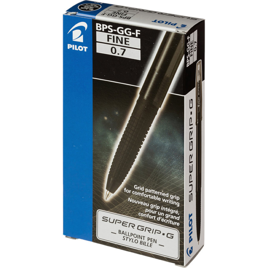 Ручка шариковая масляная Pilot Super Grip G BPS-GG-F-B черная (толщина линии 0.22 мм) 