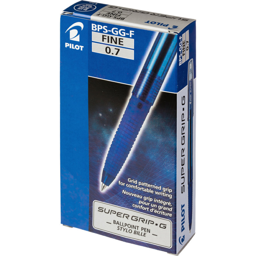 Ручка шариковая масляная Pilot Super Grip G BPS-GG-F-L синяя (толщина линии 0.22 мм) 