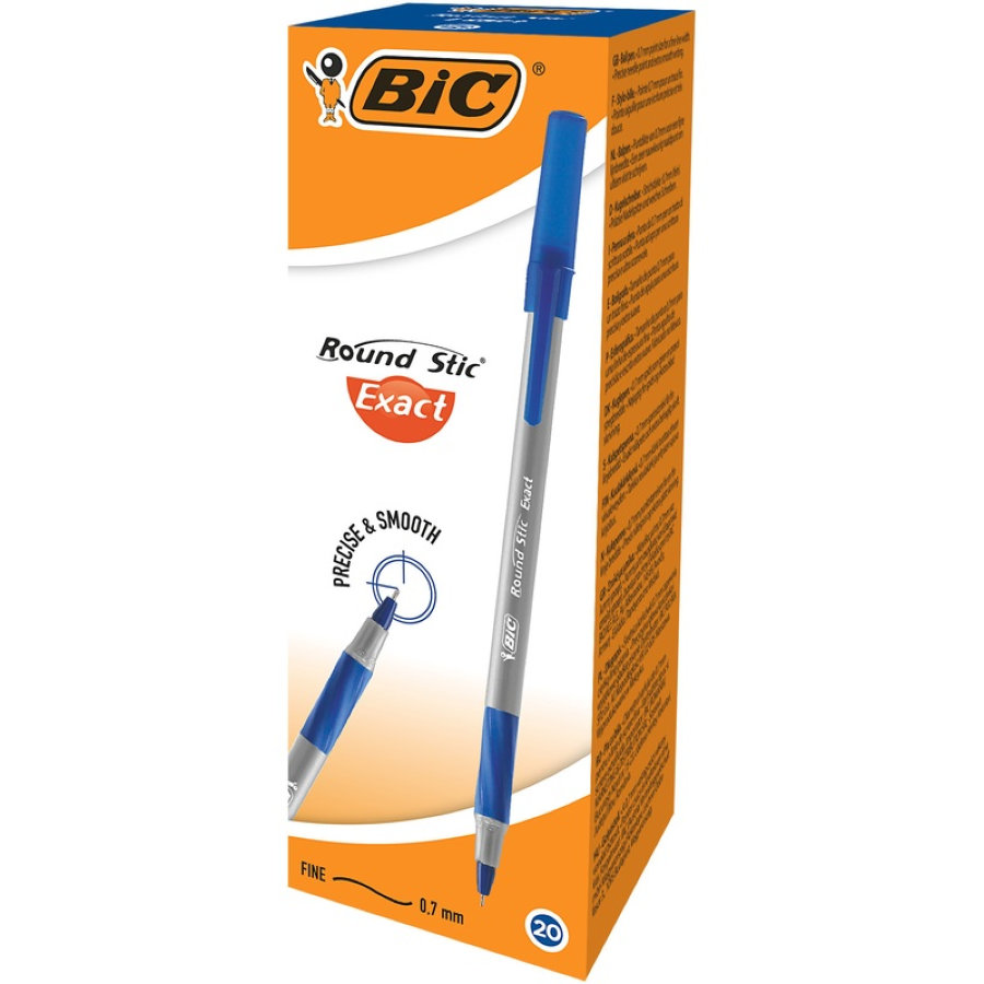 Ручка шариковая одноразовая BIC Раунд Стик Экзакт 918543, 0,35мм, синяя