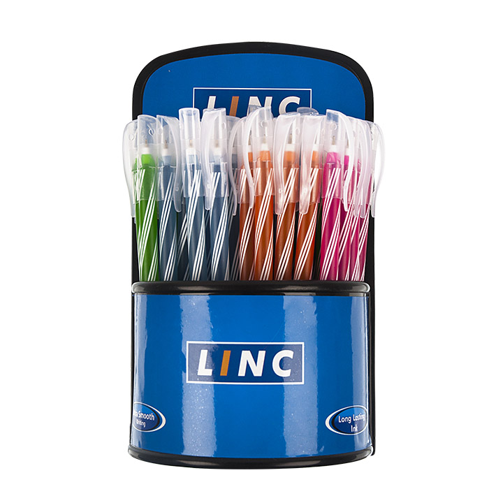 Ручка шариковая LINC CANDY 0,6 мм синий кругл. корп. ассорти