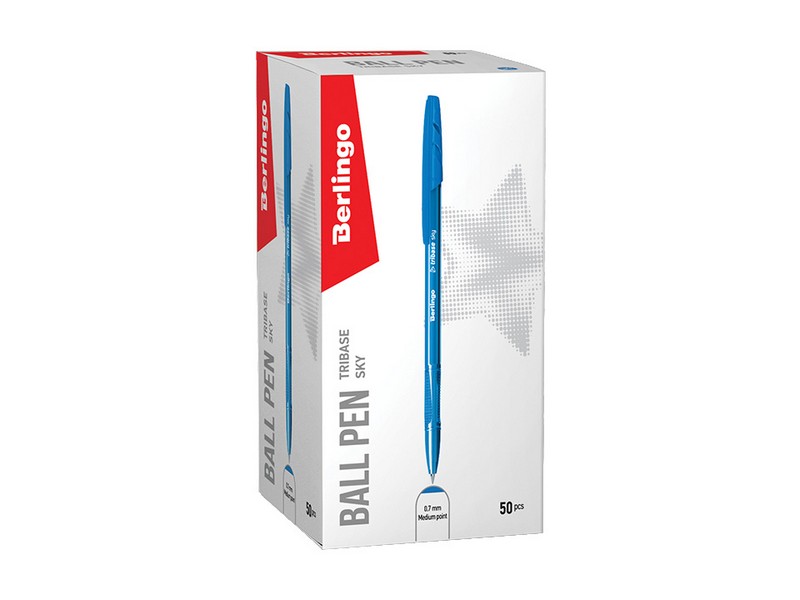 Ручка шариковая Berlingo "Tribase Sky" светло-синяя, 0,7мм
