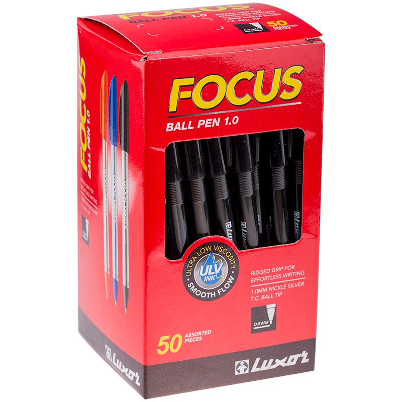 Ручка шариковая Luxor "Focus Icy" черная, 1,0мм