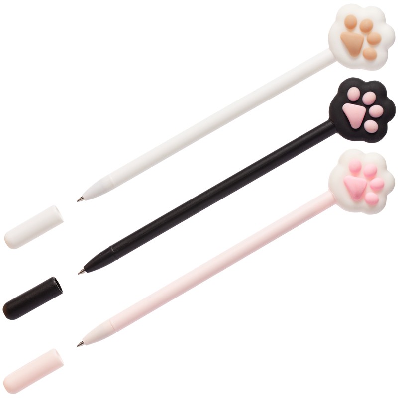 Ручка шариковая MESHU "Cute Paws" синяя, 0,7мм,  корпус ассорти