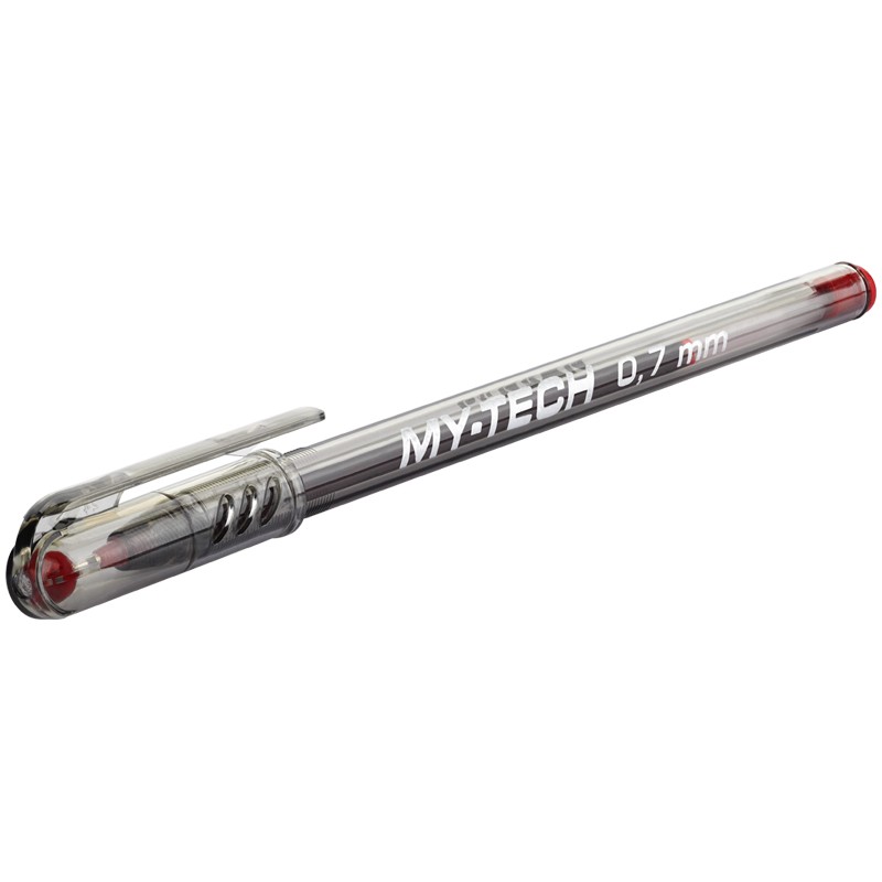 Ручка шариковая PenSan "My-Tech" красная, 0,7мм, игольчатый стержень, на масляной очнове