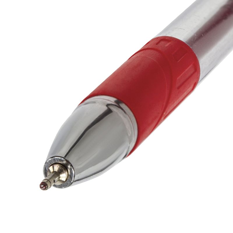 Ручка шариковая масляная с грипом BRAUBERG "Max-Oil", КРАСНАЯ, игольчатый узел 0,7 мм, линия письма 0,35 мм