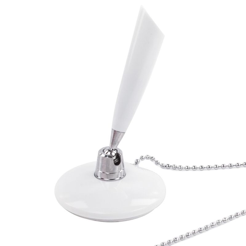 Ручка шариковая настольная BRAUBERG "Стенд-Пен Уайт1", СИНЯЯ, цепочка, корпус белый, линия письма 0,5 мм