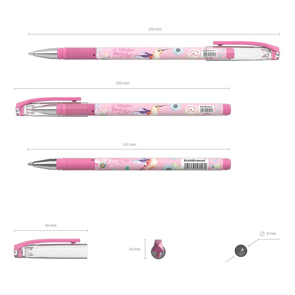 Ручка шариковая ErichKrause ColorTouch Colibri, цвет чернил синий