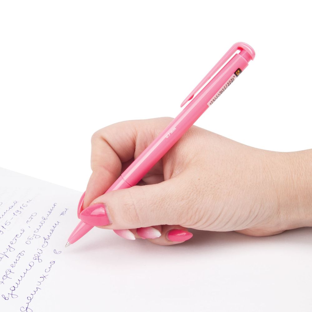 Ручка шариковая автоматическая BRAUBERG "Hot Hit", СИНЯЯ, корпус ассорти, узел 0,7 мм, линия письма 0,35 мм