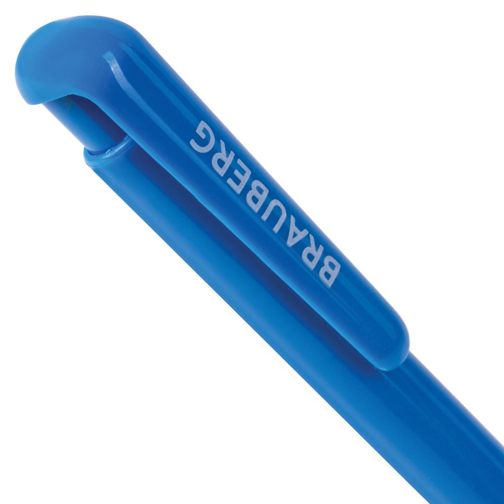 Ручка шариковая автоматическая BRAUBERG "Hot Hit", СИНЯЯ, корпус ассорти, узел 0,7 мм, линия письма 0,35 мм