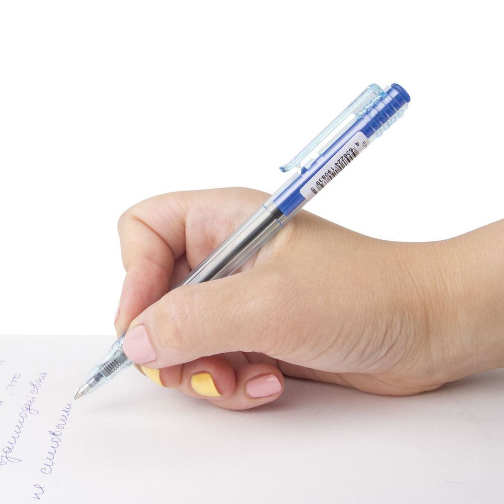 Ручка шариковая масляная автоматическая BRAUBERG "Click Blue", СИНЯЯ, тонированный корпус, узел 1 мм, линия письма 0,5 мм