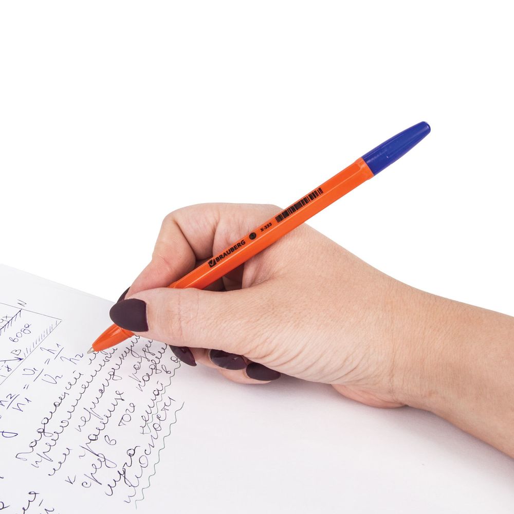 Ручка шариковая BRAUBERG "X-333 Orange", СИНЯЯ, корпус оранжевый, узел 0,7 мм, линия письма 0,35 мм