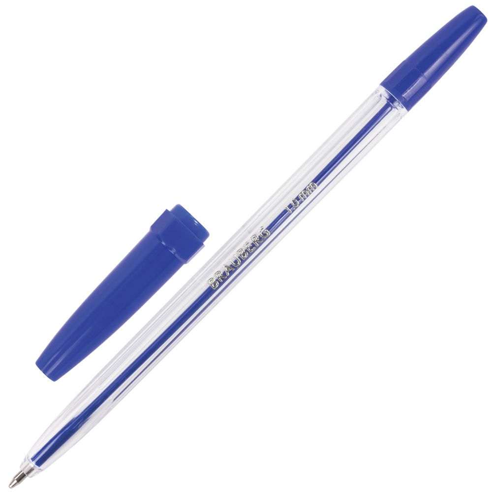 Ручки шариковые BRAUBERG, НАБОР 6 шт., АССОРТИ, "Line", корпус прозрачный, узел 1 мм, линия письма 0,5 мм