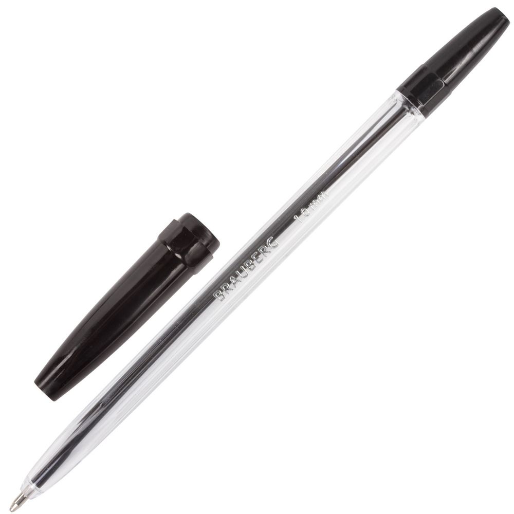 Ручки шариковые BRAUBERG, НАБОР 6 шт., АССОРТИ, "Line", корпус прозрачный, узел 1 мм, линия письма 0,5 мм