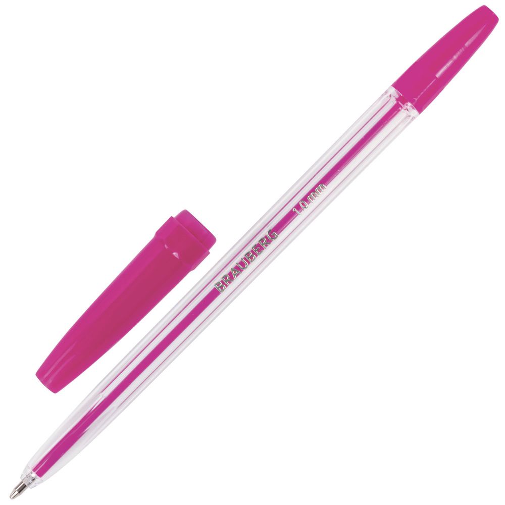 Ручки шариковые BRAUBERG, НАБОР 6 шт., АССОРТИ, "Line", корпус прозрачный, узел 1 мм, линия письма 0,5 мм