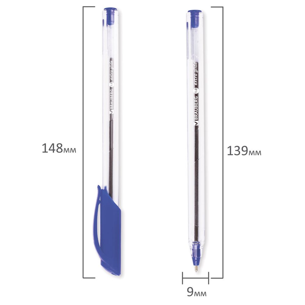Ручки шариковые масляные BRAUBERG, НАБОР 8 шт., АССОРТИ, "Extra Glide", узел 1 мм, линия письма 0,5 мм