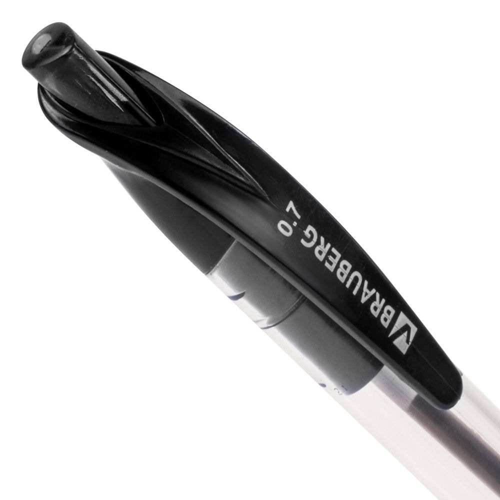 Ручка шариковая масляная автоматическая с грипом BRAUBERG "Jet", ЧЕРНАЯ, узел 0,7 мм, линия письма 0,35 мм