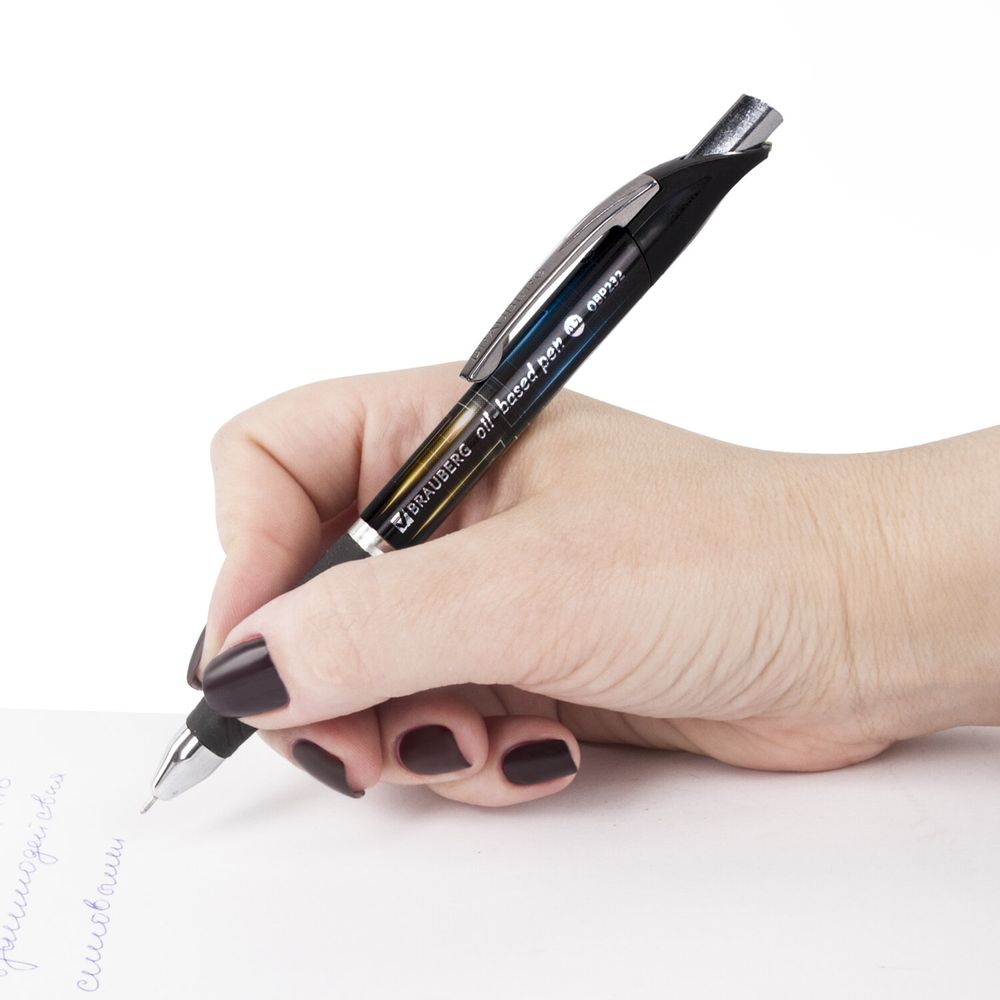 Ручка шариковая масляная автоматическая с грипом BRAUBERG "Jet-Z", СИНЯЯ, узел 0,7 мм, линия письма 0,35 мм