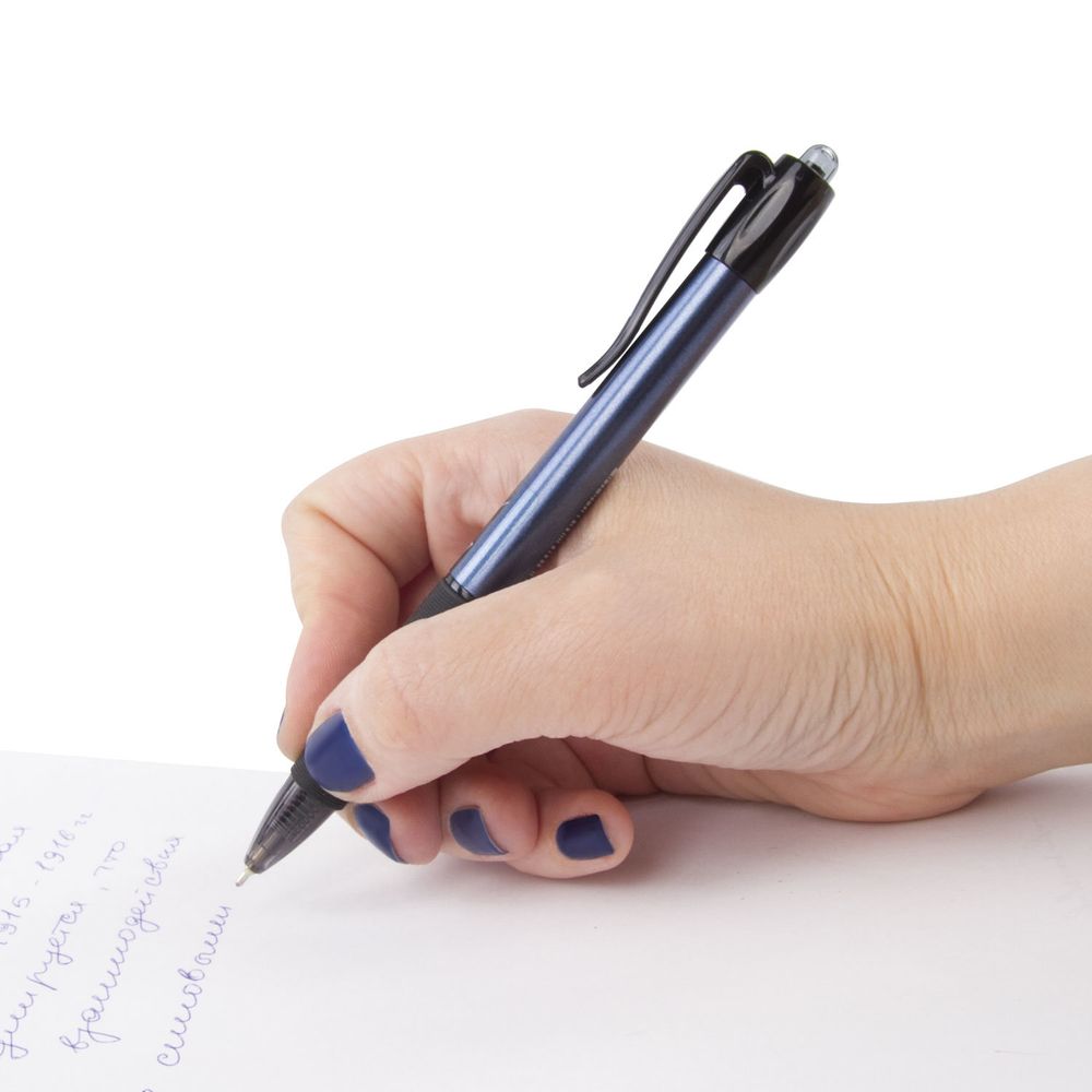 Ручка шариковая масляная автоматическая с грипом BRAUBERG "Trace", СИНЯЯ, узел 0,7 мм, линия письма 0,35 мм