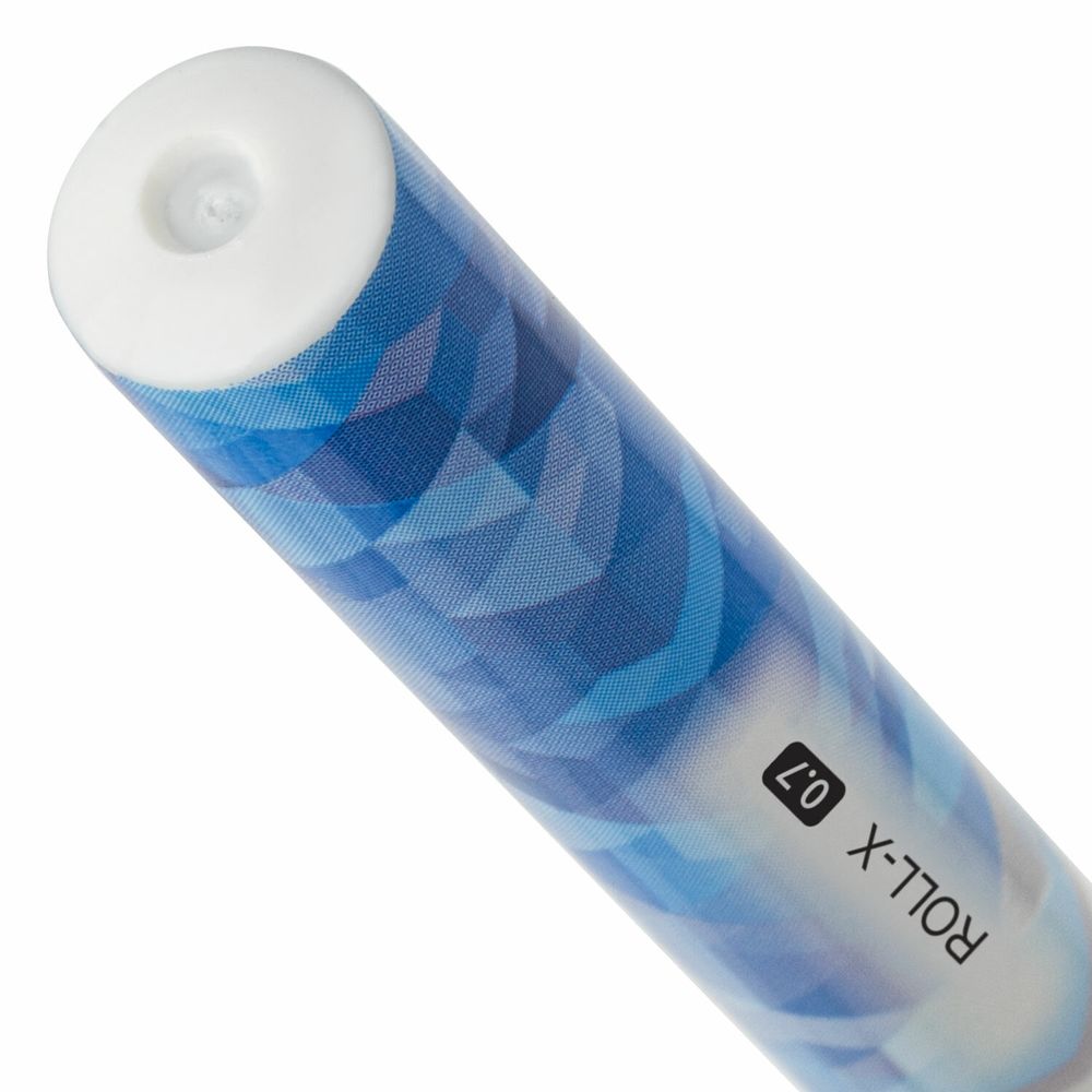 Ручка шариковая масляная с грипом BRAUBERG "Roll-X", СИНЯЯ, корпус белый с печатью, узел 0,7 мм, линия письма 0,35 мм