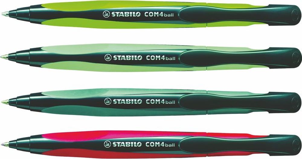 Ручка шариковая Stabilo COM4ball, автоматическая, 0,5 мм, синий