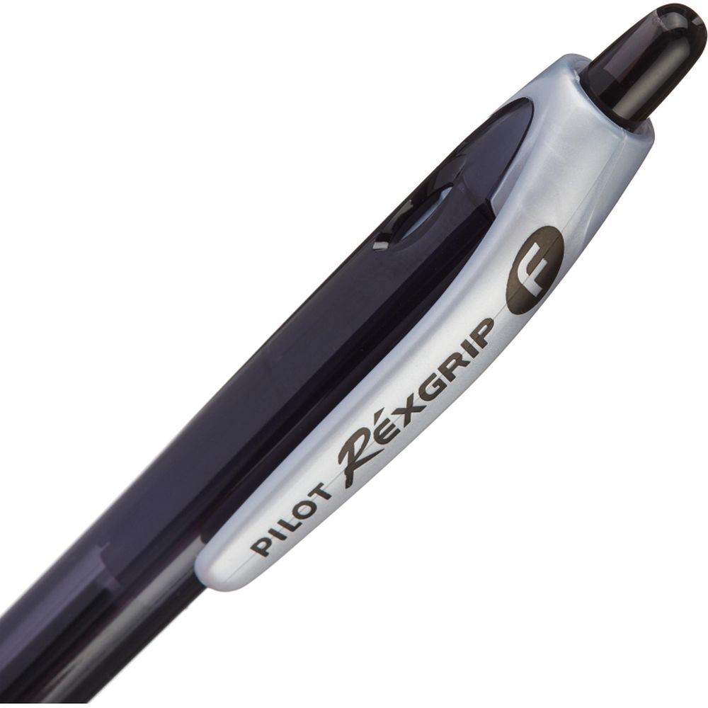 Ручка шариковая Pilot BPRG-10R-F-B Rex Grip, на масляной основе, автомат, цветной корпус, 0,7мм, черная