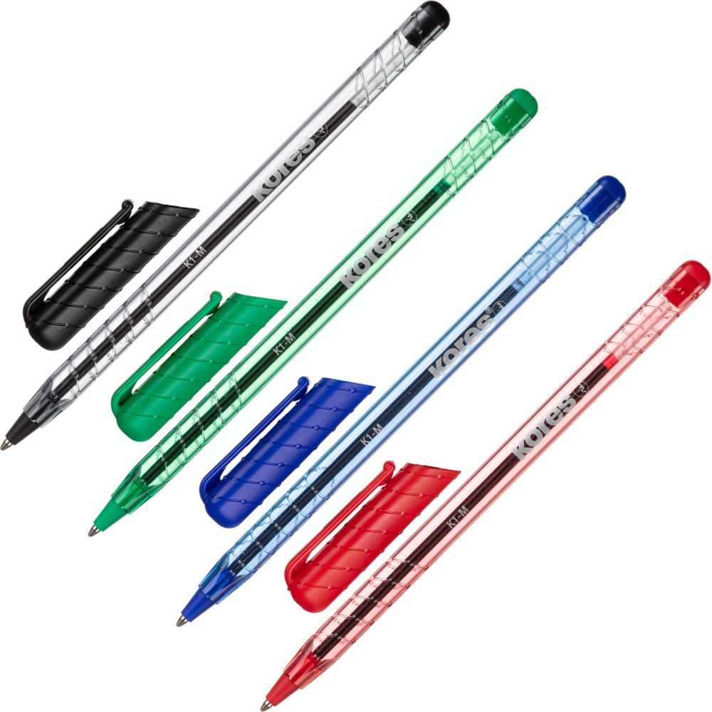 Набор ручек шариковых Kores 0,7мм, 4цв/блистер