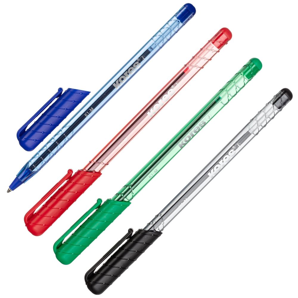 Набор ручек шариковых Kores 0,7мм, 4цв/блистер