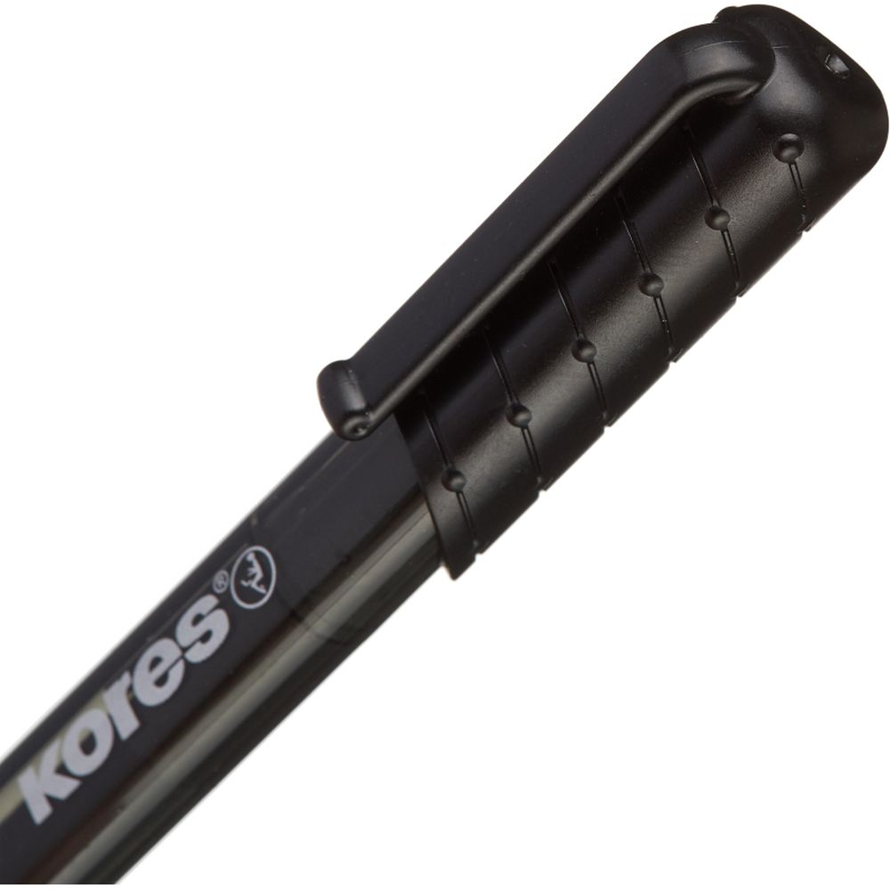 Ручка шариковая Kores К6, 0,5мм, автомат, с резиновым упором, черная