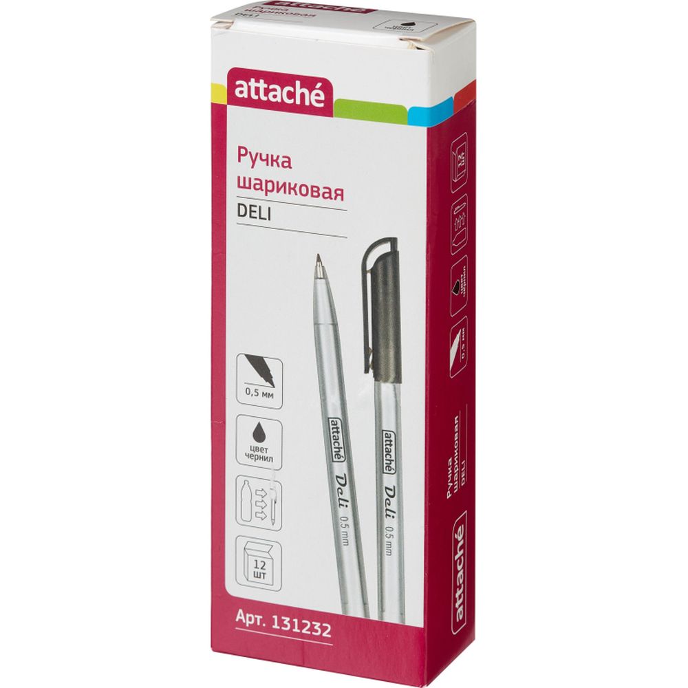 Ручка шариковая Attache Deli, 0,5мм, на масляной основе, черная