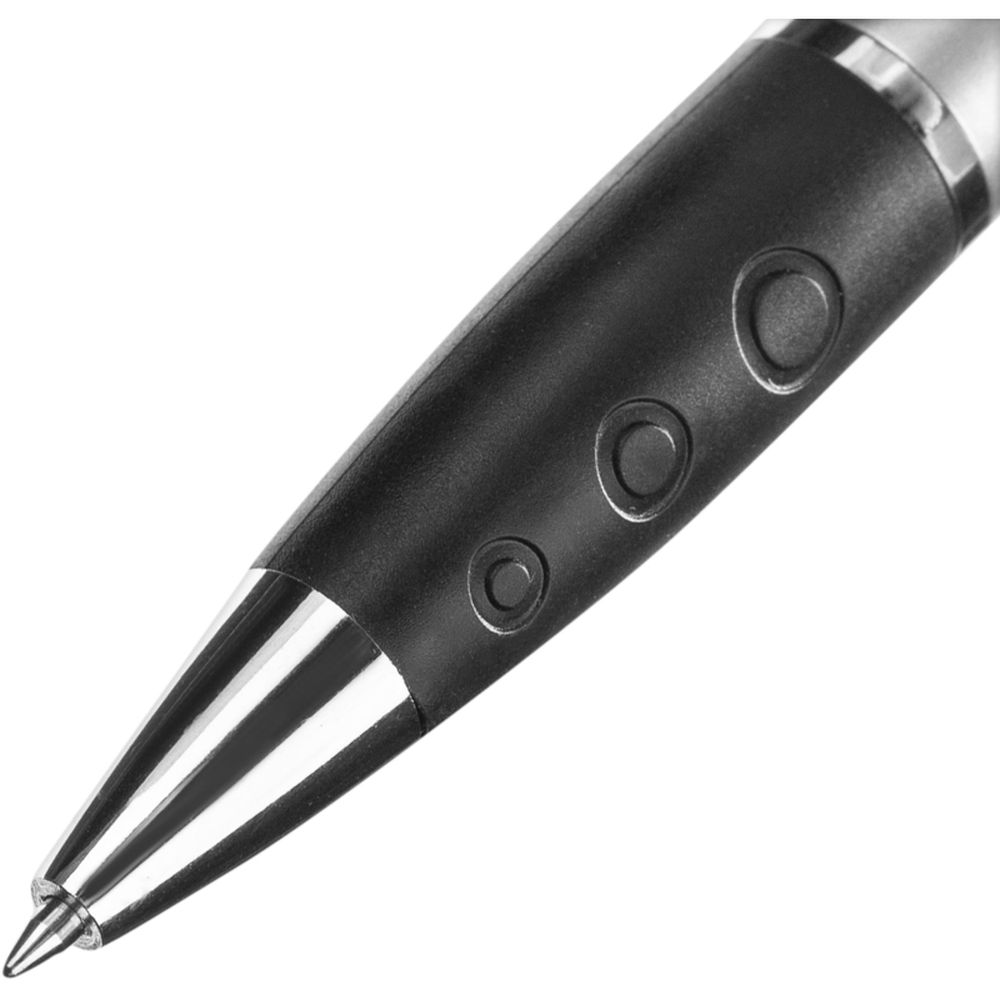 Ручка шариковая Beifa 3в1, серебр. +указка красн.лазер +фонарь LH612СР, синяя