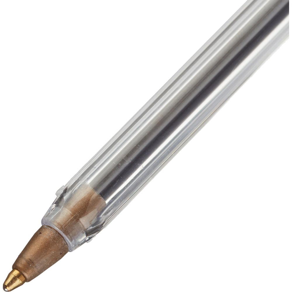 Ручка шариковая, 1мм, прозрачный корпус, синяя