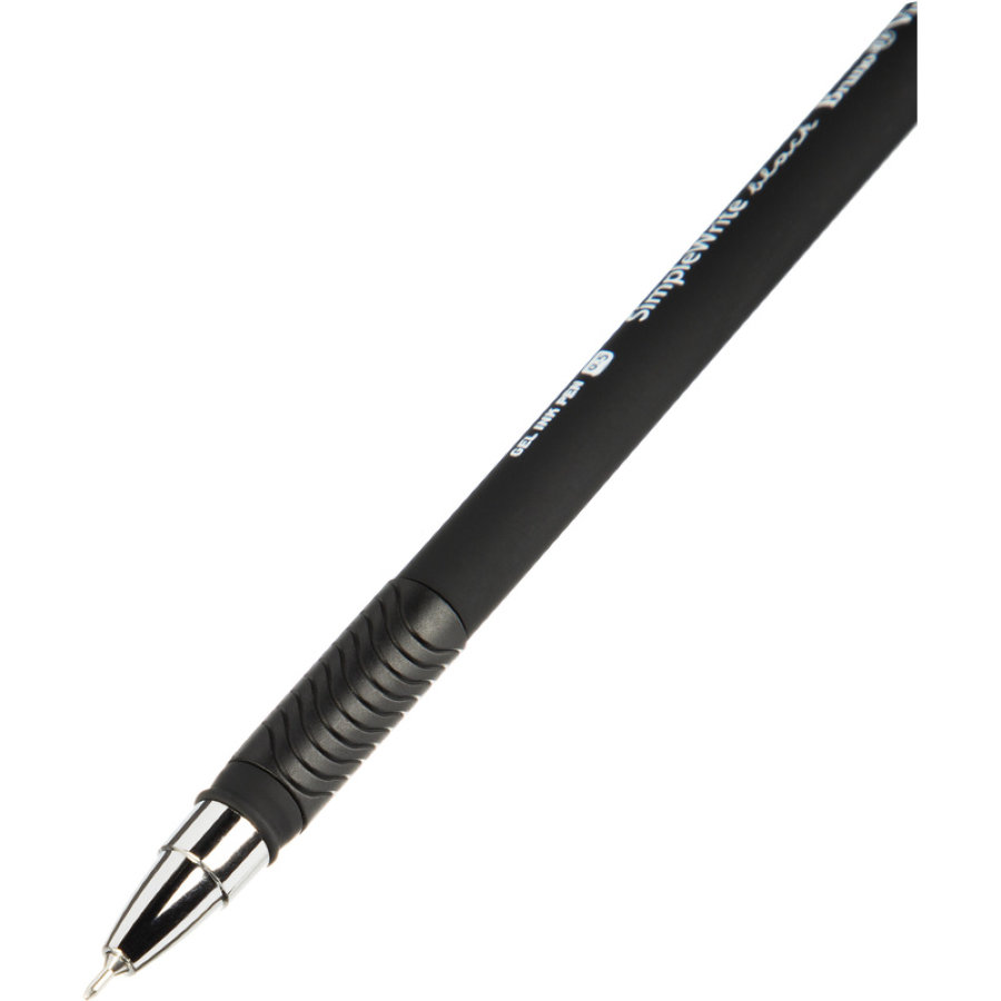 Ручка гелевая неавтоматическая Bruno Visconti SimpleWrite Black черная корпус soft touch (толщина линии 0.4 мм) 