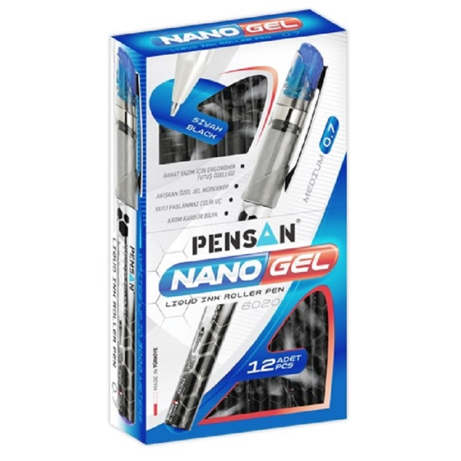 Ручка гелевая одноразовая Pensan Nano Gel синяя (толщина линии 0.7 мм) 